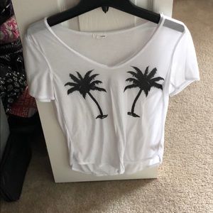 White palm tree t shirt